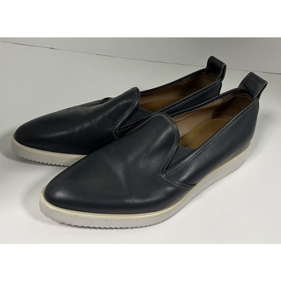 Everlane The Street Shoe Womens Size 10.5 Blue Leather Loafer Wedge Shoe Slip-On - Picture 2 of 9